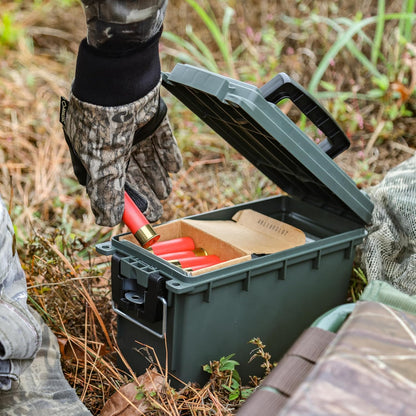 Ammo Box Made in USA, Stackable Lockable Ammo Storage Box, Black | Lockable Storage Box, Water and Dust Resistant Dry Box, Secures Hunting Gear, Gun Accessories, Supplies, and Bullets
