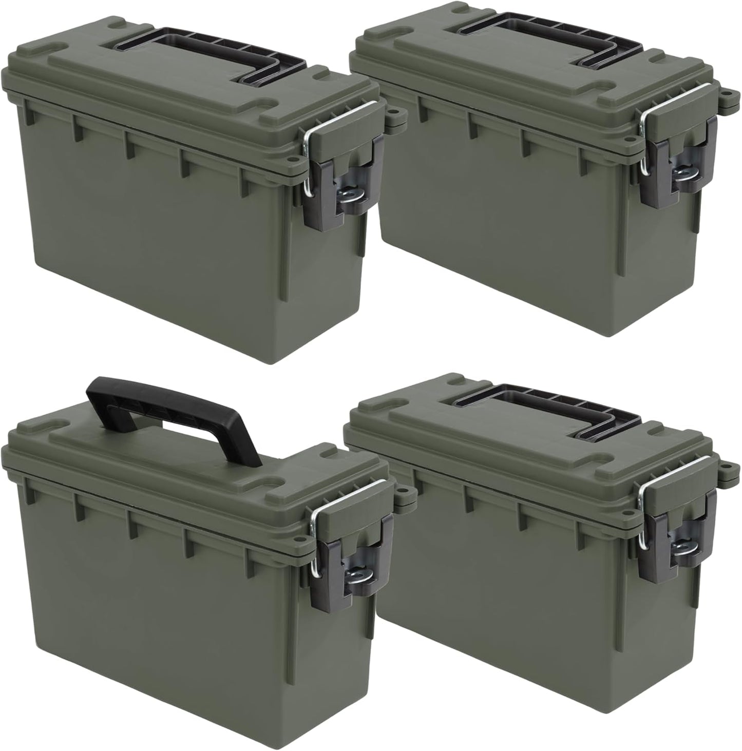 Ammo Box Made in USA, Stackable Lockable Ammo Storage Box, Black | Lockable Storage Box, Water and Dust Resistant Dry Box, Secures Hunting Gear, Gun Accessories, Supplies, and Bullets