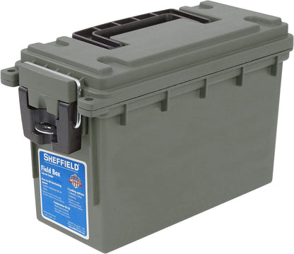 Ammo Box Made in USA, Stackable Lockable Ammo Storage Box, Black | Lockable Storage Box, Water and Dust Resistant Dry Box, Secures Hunting Gear, Gun Accessories, Supplies, and Bullets