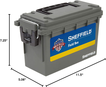 Ammo Box Made in USA, Stackable Lockable Ammo Storage Box, Black | Lockable Storage Box, Water and Dust Resistant Dry Box, Secures Hunting Gear, Gun Accessories, Supplies, and Bullets