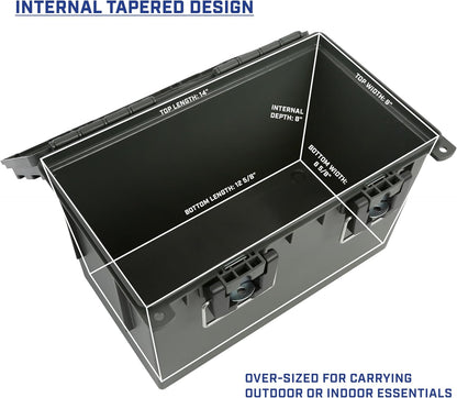 Ammo Box Made in USA, Stackable Lockable Ammo Storage Box, Black | Lockable Storage Box, Water and Dust Resistant Dry Box, Secures Hunting Gear, Gun Accessories, Supplies, and Bullets