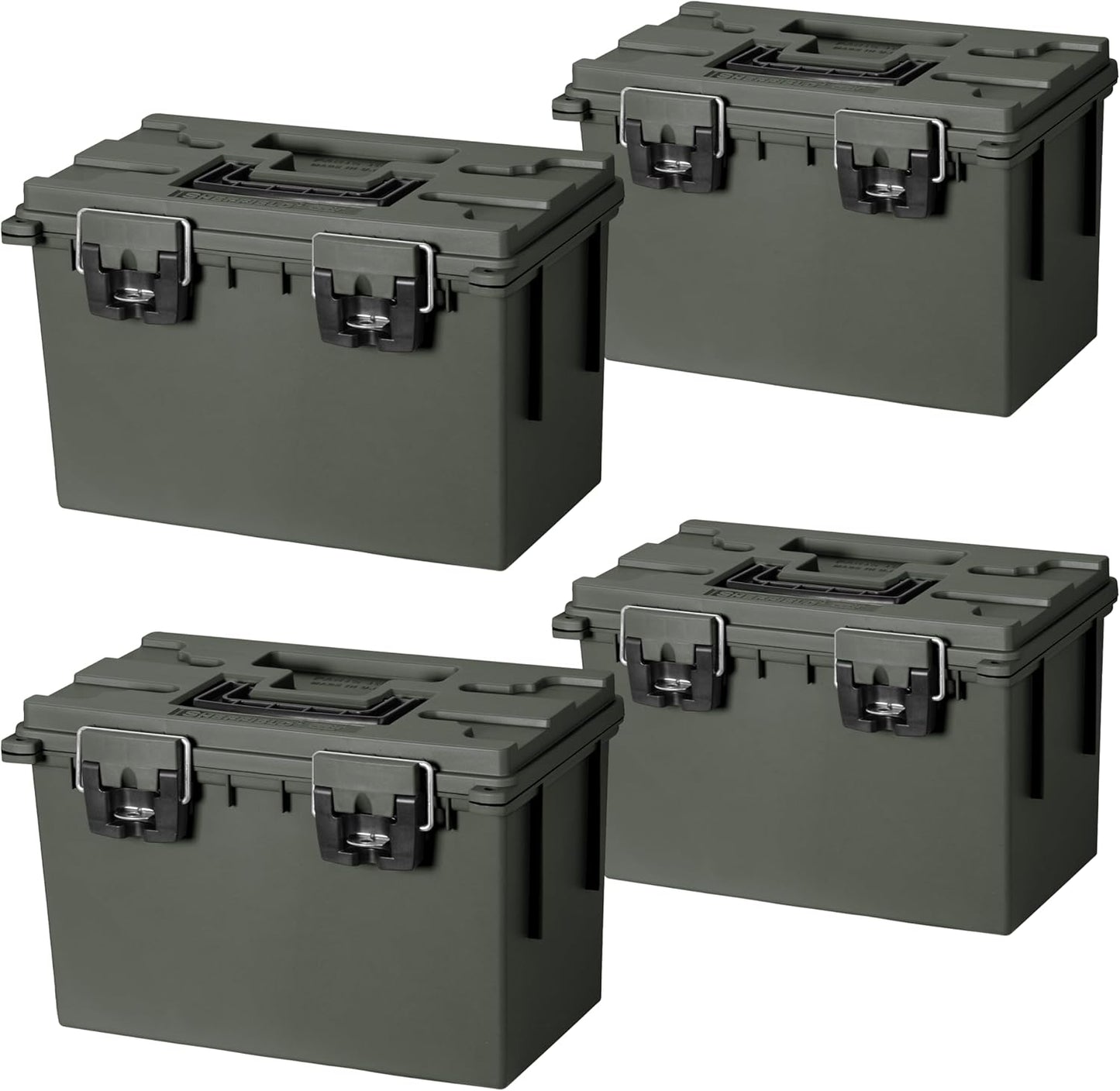 Ammo Box Made in USA, Stackable Lockable Ammo Storage Box, Black | Lockable Storage Box, Water and Dust Resistant Dry Box, Secures Hunting Gear, Gun Accessories, Supplies, and Bullets