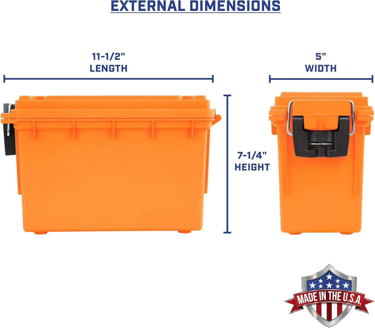 Ammo Box Made in USA, Stackable Lockable Ammo Storage Box, Black | Lockable Storage Box, Water and Dust Resistant Dry Box, Secures Hunting Gear, Gun Accessories, Supplies, and Bullets