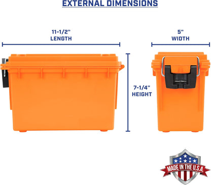 Ammo Box Made in USA, Stackable Lockable Ammo Storage Box, Black | Lockable Storage Box, Water and Dust Resistant Dry Box, Secures Hunting Gear, Gun Accessories, Supplies, and Bullets