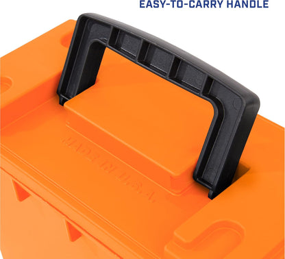 Ammo Box Made in USA, Stackable Lockable Ammo Storage Box, Black | Lockable Storage Box, Water and Dust Resistant Dry Box, Secures Hunting Gear, Gun Accessories, Supplies, and Bullets