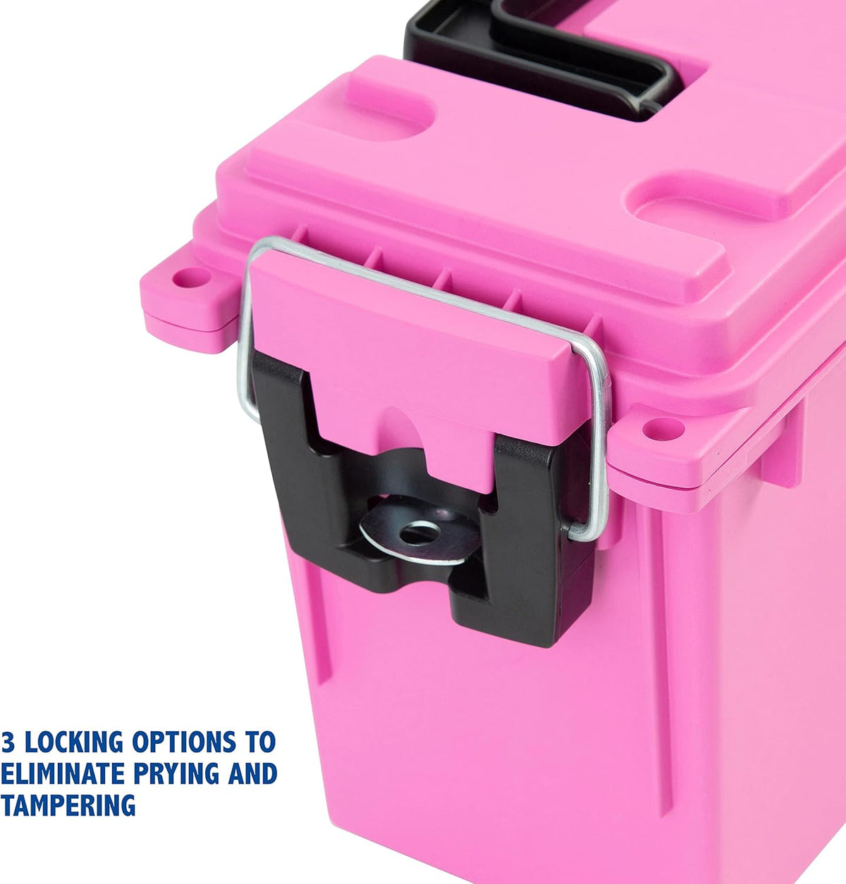 Ammo Box Made in USA, Stackable Lockable Ammo Storage Box, Black | Lockable Storage Box, Water and Dust Resistant Dry Box, Secures Hunting Gear, Gun Accessories, Supplies, and Bullets
