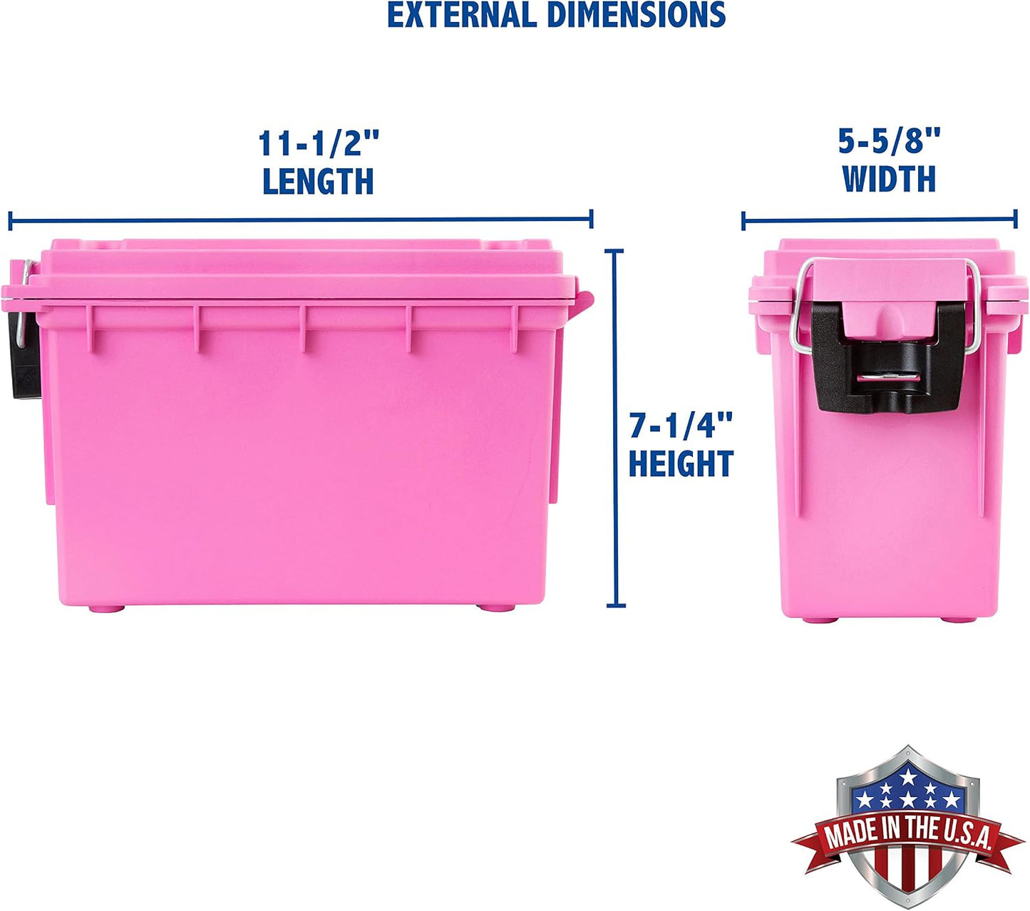 Ammo Box Made in USA, Stackable Lockable Ammo Storage Box, Black | Lockable Storage Box, Water and Dust Resistant Dry Box, Secures Hunting Gear, Gun Accessories, Supplies, and Bullets