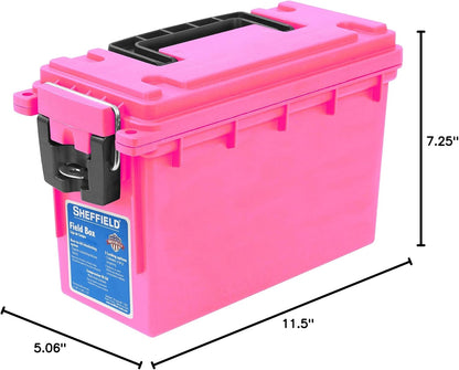 Ammo Box Made in USA, Stackable Lockable Ammo Storage Box, Black | Lockable Storage Box, Water and Dust Resistant Dry Box, Secures Hunting Gear, Gun Accessories, Supplies, and Bullets