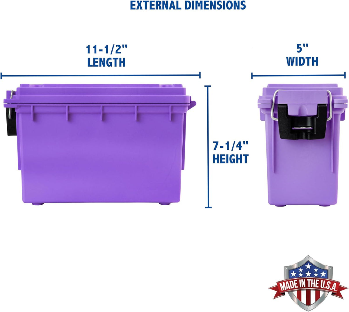 Ammo Box Made in USA, Stackable Lockable Ammo Storage Box, Black | Lockable Storage Box, Water and Dust Resistant Dry Box, Secures Hunting Gear, Gun Accessories, Supplies, and Bullets