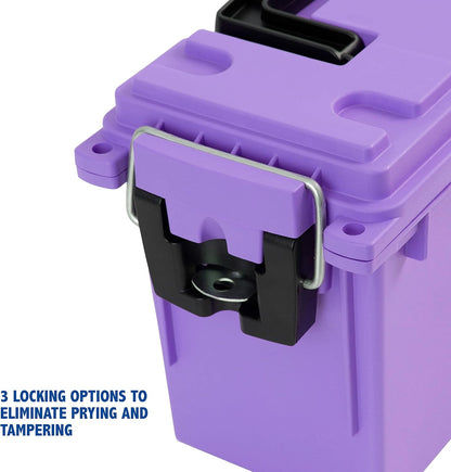 Ammo Box Made in USA, Stackable Lockable Ammo Storage Box, Black | Lockable Storage Box, Water and Dust Resistant Dry Box, Secures Hunting Gear, Gun Accessories, Supplies, and Bullets