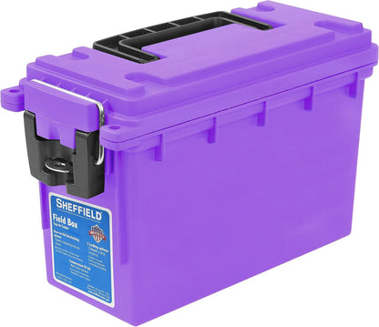 Ammo Box Made in USA, Stackable Lockable Ammo Storage Box, Black | Lockable Storage Box, Water and Dust Resistant Dry Box, Secures Hunting Gear, Gun Accessories, Supplies, and Bullets