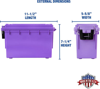 Ammo Box Made in USA, Stackable Lockable Ammo Storage Box, Black | Lockable Storage Box, Water and Dust Resistant Dry Box, Secures Hunting Gear, Gun Accessories, Supplies, and Bullets