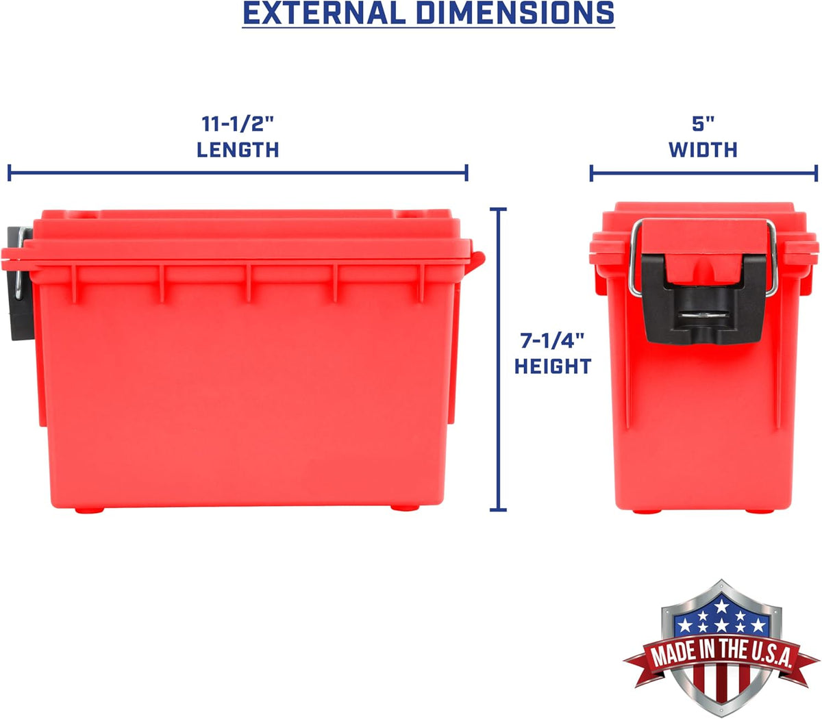 Ammo Box Made in USA, Stackable Lockable Ammo Storage Box, Black | Lockable Storage Box, Water and Dust Resistant Dry Box, Secures Hunting Gear, Gun Accessories, Supplies, and Bullets