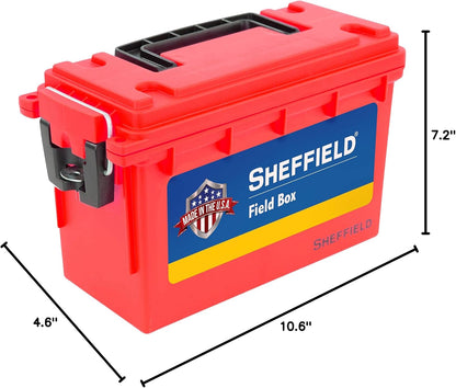 Ammo Box Made in USA, Stackable Lockable Ammo Storage Box, Black | Lockable Storage Box, Water and Dust Resistant Dry Box, Secures Hunting Gear, Gun Accessories, Supplies, and Bullets