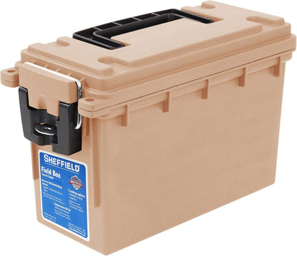 Ammo Box Made in USA, Stackable Lockable Ammo Storage Box, Black | Lockable Storage Box, Water and Dust Resistant Dry Box, Secures Hunting Gear, Gun Accessories, Supplies, and Bullets