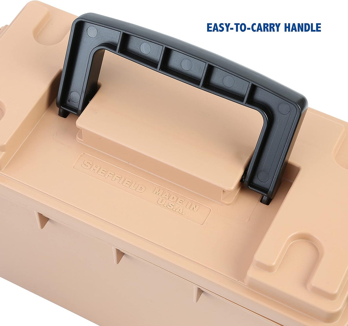 Ammo Box Made in USA, Stackable Lockable Ammo Storage Box, Black | Lockable Storage Box, Water and Dust Resistant Dry Box, Secures Hunting Gear, Gun Accessories, Supplies, and Bullets