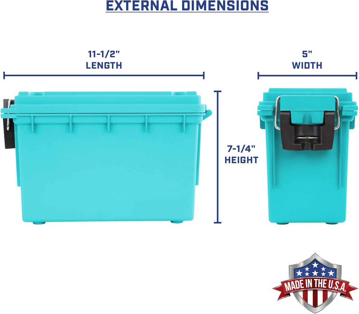 Ammo Box Made in USA, Stackable Lockable Ammo Storage Box, Black | Lockable Storage Box, Water and Dust Resistant Dry Box, Secures Hunting Gear, Gun Accessories, Supplies, and Bullets