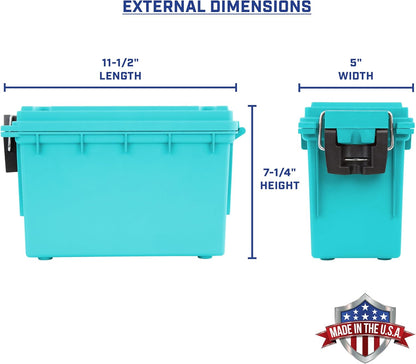 Ammo Box Made in USA, Stackable Lockable Ammo Storage Box, Black | Lockable Storage Box, Water and Dust Resistant Dry Box, Secures Hunting Gear, Gun Accessories, Supplies, and Bullets