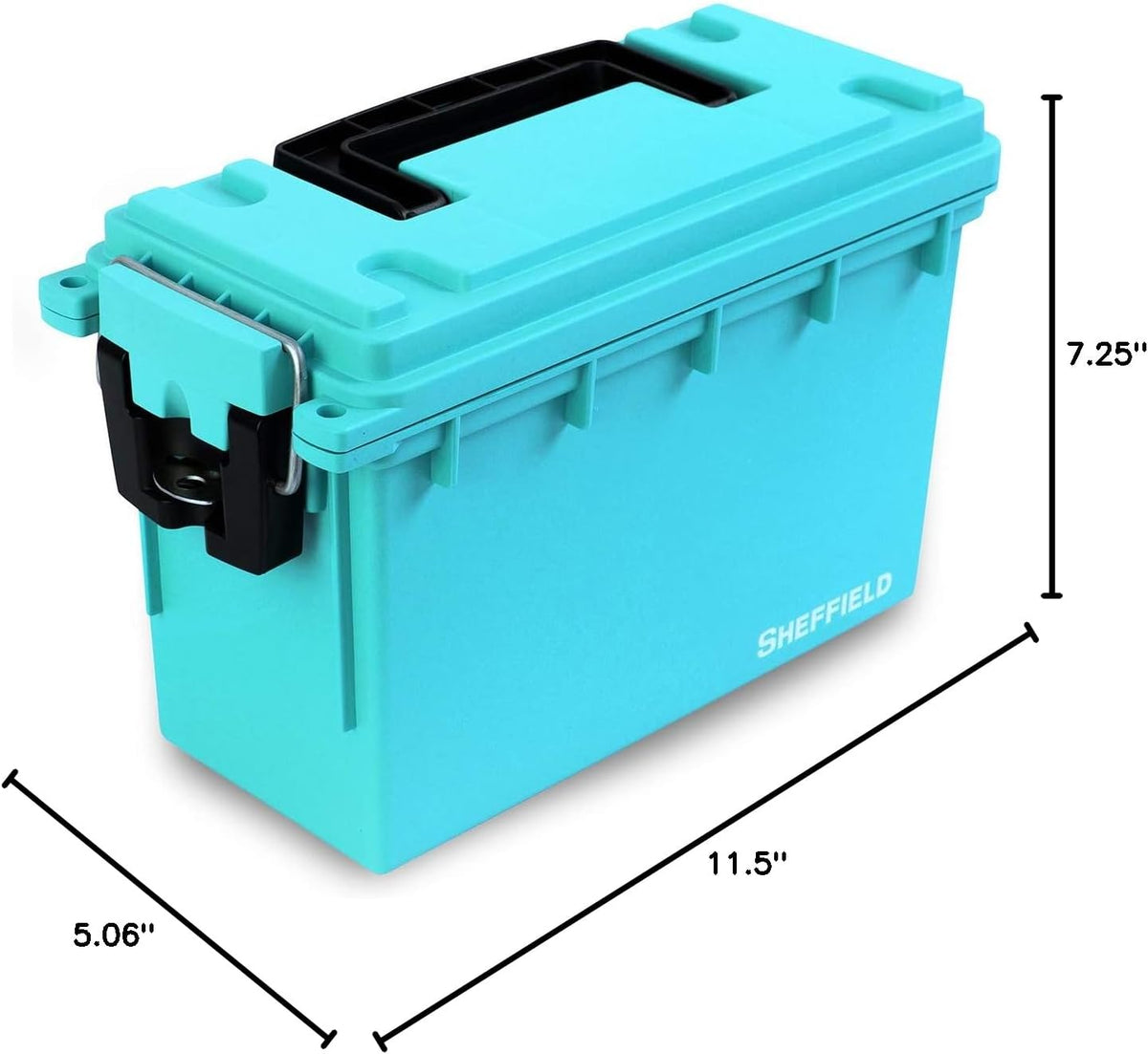 Ammo Box Made in USA, Stackable Lockable Ammo Storage Box, Black | Lockable Storage Box, Water and Dust Resistant Dry Box, Secures Hunting Gear, Gun Accessories, Supplies, and Bullets