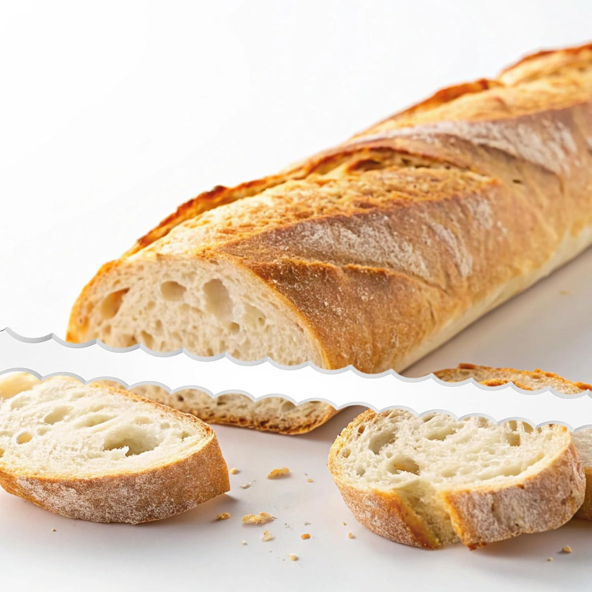 2 Pcs Stainless Steel Bread Knife Blade, 11" Sourdough Knife for Wooden Bread Slicer Double-Sided Serrated Cutter for Homemade Bagels Baking