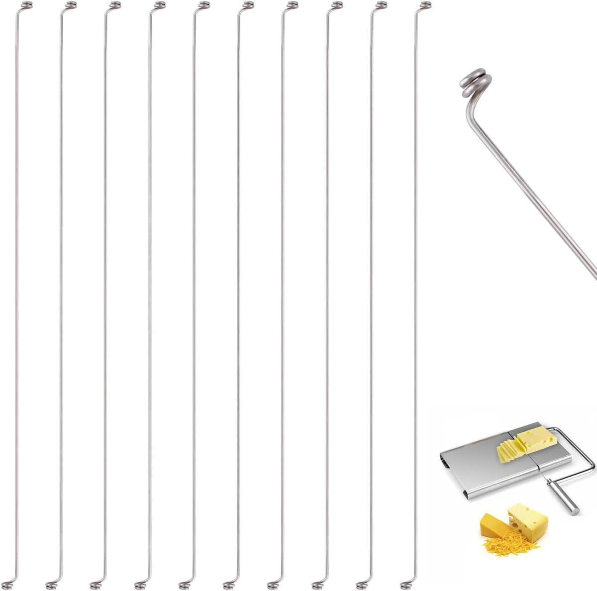 10pcs Cheese Slicer Wire, 5.5inch Cheese Slicer Replacement Wires Cheese Cutter Wires for Slicing Soft Cheeses, Pâtés