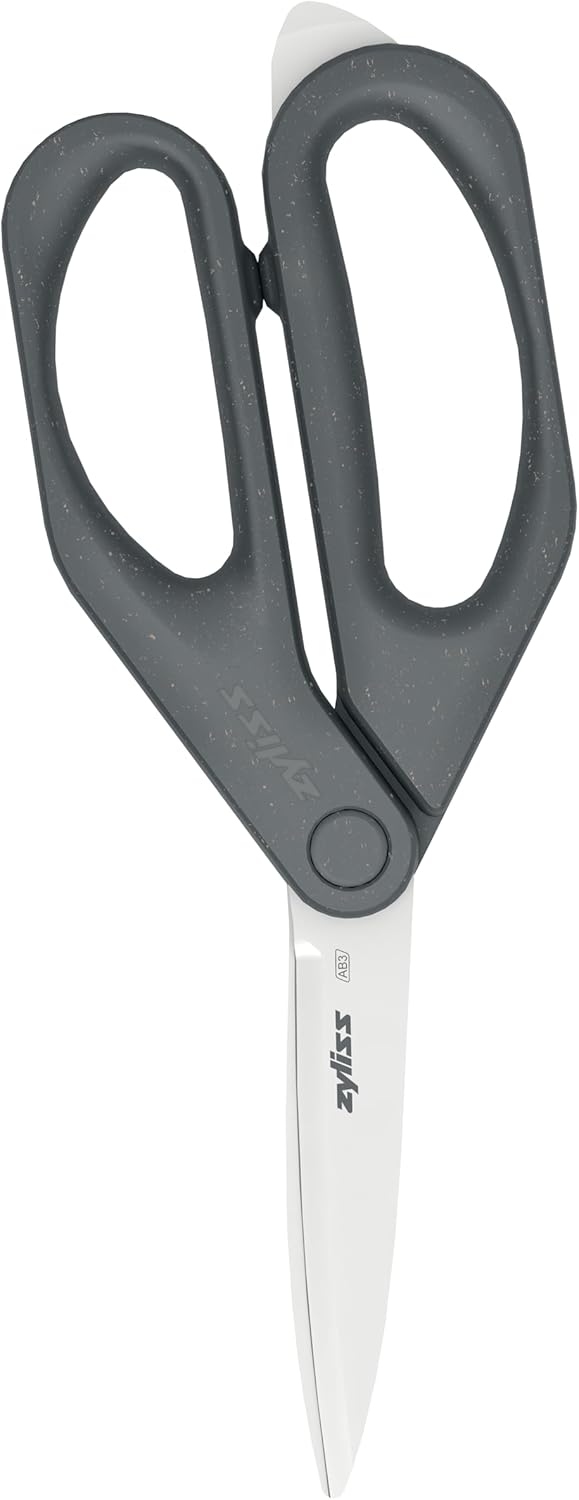 Household Scissors – Multi-Purpose Stainless Steel Kitchen & Home Shears with Built-in Box Cutter – Wheat Straw Handle, Dishwasher Safe, Everyday Cutting Tool, 5-Year Guarantee