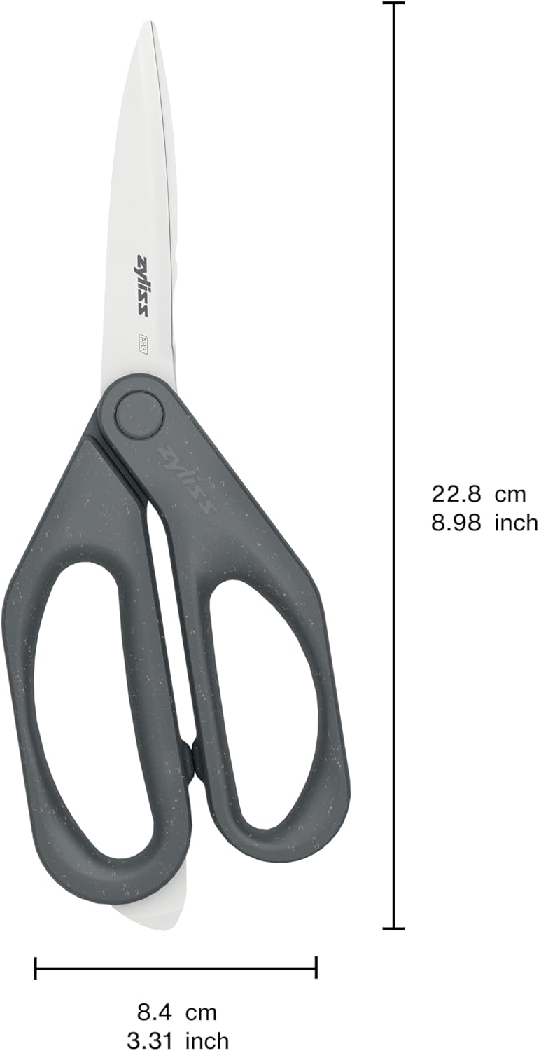 Household Scissors – Multi-Purpose Stainless Steel Kitchen & Home Shears with Built-in Box Cutter – Wheat Straw Handle, Dishwasher Safe, Everyday Cutting Tool, 5-Year Guarantee