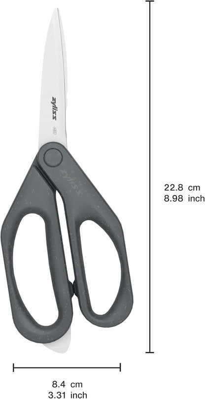 Household Scissors – Multi-Purpose Stainless Steel Kitchen & Home Shears with Built-in Box Cutter – Wheat Straw Handle, Dishwasher Safe, Everyday Cutting Tool, 5-Year Guarantee
