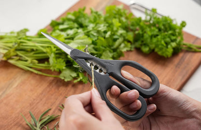 Household Scissors – Multi-Purpose Stainless Steel Kitchen & Home Shears with Built-in Box Cutter – Wheat Straw Handle, Dishwasher Safe, Everyday Cutting Tool, 5-Year Guarantee