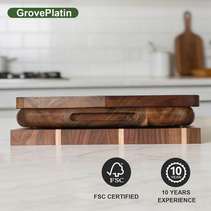 Acacia Wood Cutting Board 12 x 8 In, Wooden Cutting Boards for Kitchen Non Toxic Dishwasher Safe Non Slip, Small Cutting Board for Meat, Charcuterie, Chopping