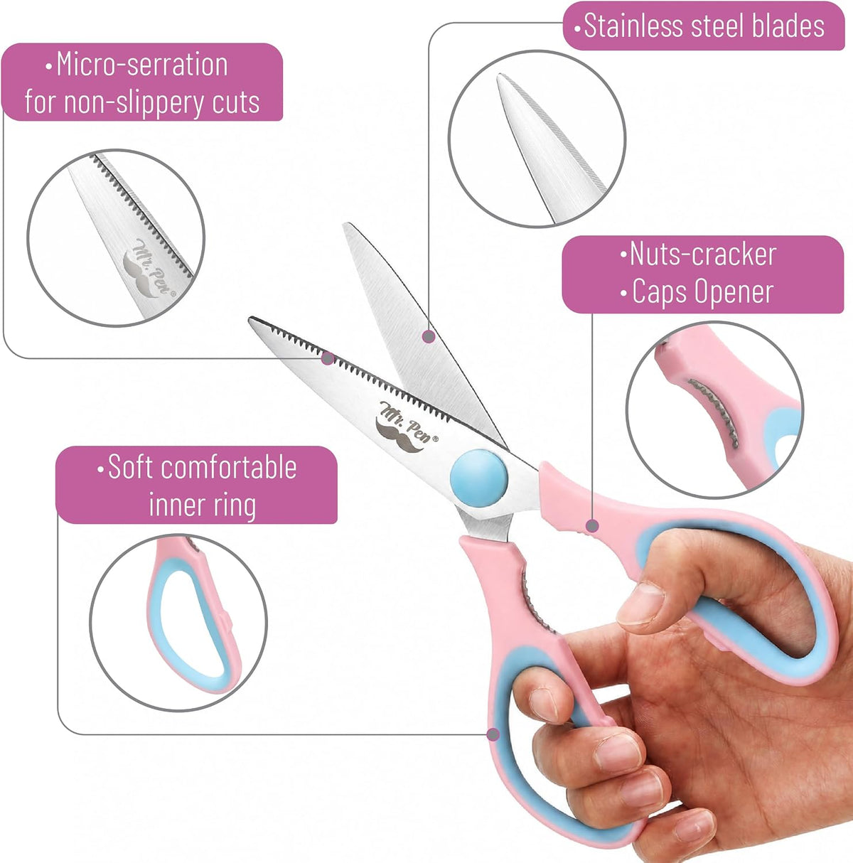 All Purpose Kitchen Shears with Protective Sheath, 8 Inch