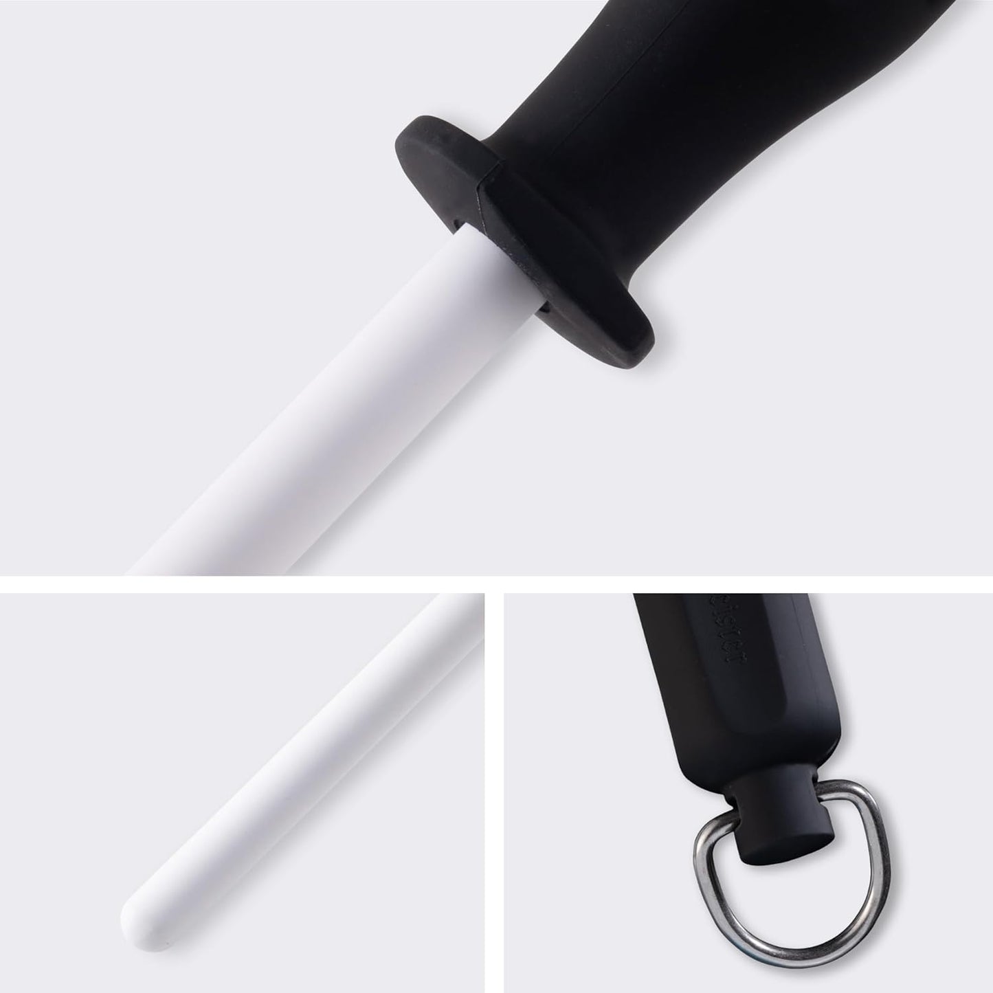12” Ceramic Sharpening Rod - Knife Sharpener - Fine 1200 Grit - Ceramic Core, Large Sharpening Surface & Soft-Grip Handle