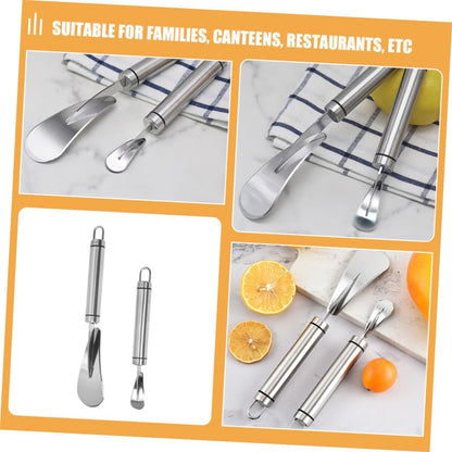 2pcs Citrus Peeler and Grapefruit Knife Set Stainless Steel Fruit Peelers for Kitchen Household Orange and Pomelo Peeling Tools with Serrated Blades for Convenient Fruit Peeling