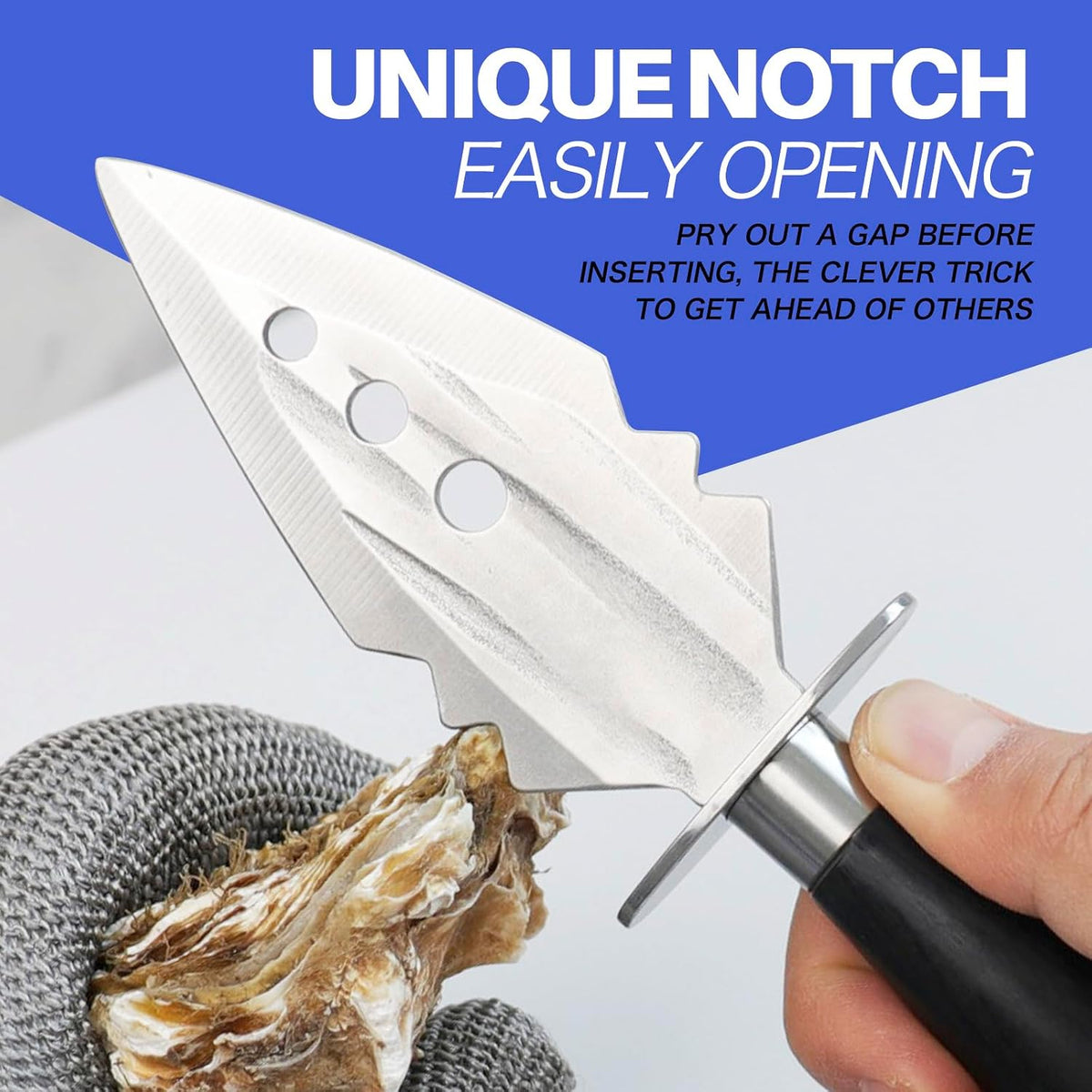 Oyster Shucking Knife+A9 Cut-Resistant Glove with Gift Box,Stainless Steel Oyster Knife and Oyster Shucking Gloves Kit,Heavy Duty Oyster Shucker Tool, Oyster Opener Tool for Chef