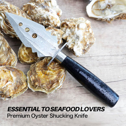 Oyster Shucking Knife+A9 Cut-Resistant Glove with Gift Box,Stainless Steel Oyster Knife and Oyster Shucking Gloves Kit,Heavy Duty Oyster Shucker Tool, Oyster Opener Tool for Chef