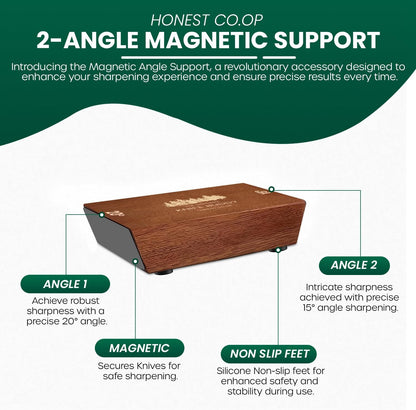 Rolling Knife Sharpener Kit, Magnetic Rolling Tool with Diamond & Ceramic Discs, 15° & 20° Angle Base for Precise Edge Refinement, Fast Kitchen Sharpening System