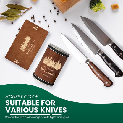 Rolling Knife Sharpener Kit, Magnetic Rolling Tool with Diamond & Ceramic Discs, 15° & 20° Angle Base for Precise Edge Refinement, Fast Kitchen Sharpening System