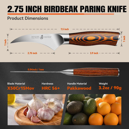 Vegetable Cleaver Knife, Chinese Chef Knife 7 inch Meat Cleaver with Pakkawood Handle, Stainless Steel Butcher Chopper for Home Kitchen - Fiery Phoenix Series