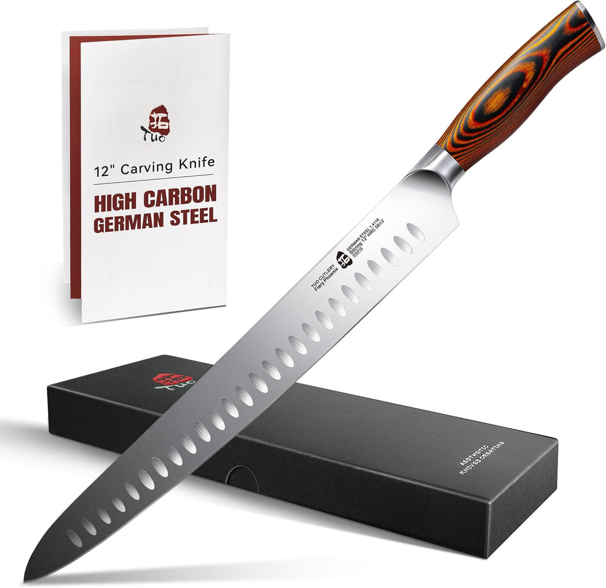 Vegetable Cleaver Knife, Chinese Chef Knife 7 inch Meat Cleaver with Pakkawood Handle, Stainless Steel Butcher Chopper for Home Kitchen - Fiery Phoenix Series