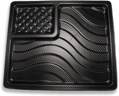 American Flag EDC Kydex Dump Tray - Valet Tray for Men - EDC Organizer and Catch-All for Everyday Carry - Keys - Change - Phone (Black)