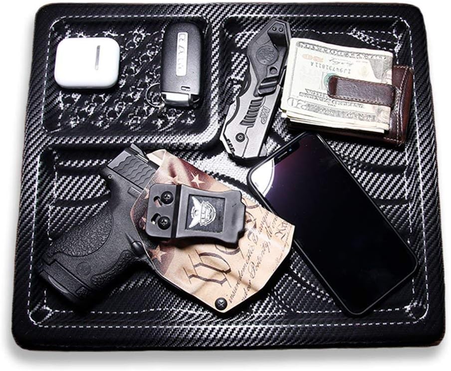 American Flag EDC Kydex Dump Tray - Valet Tray for Men - EDC Organizer and Catch-All for Everyday Carry - Keys - Change - Phone (Black)