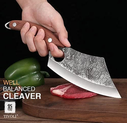 Feather Carving Knife, 8 Inch Boning Knife with Sheath and Gift Box | High-Carbon Steel, Full Tang, Ergonomic Curved Handle, Gift Box, for Brisket Outdoor Camping BBQ