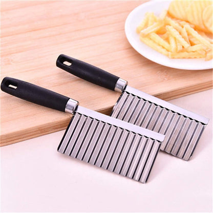 InfantLY Bright Kitchen Knives Stainless Steel Vegetable Fruit Wavy Cutter Potato Cucumber Carrot Waves Cutting Slicer Tools