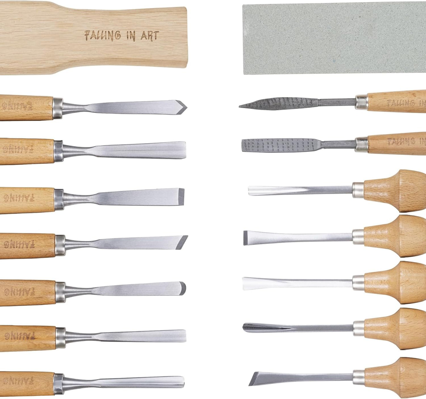 16 Pcs Professional Wood Carving Knives Chisel Set | Including Sharpening Stone, Mallet and Storage Bag for Wood Carving Projects