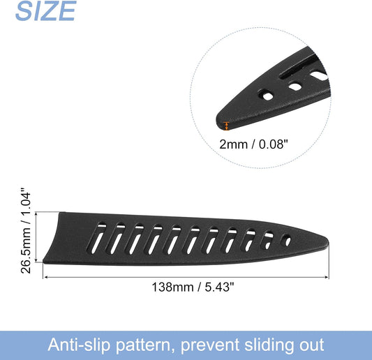 4Pcs Knife Cover Sleeves Blade Edge Guards for 5" Utility Knife Blade Edge Protector Cover Universal Knife Sheath for Kitchen, Black