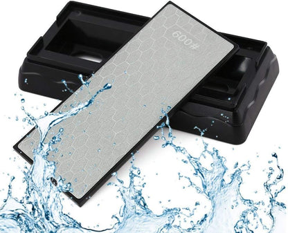 Double-sided Diamond Sharpening Stone, Knife Sharpener Stone diamond sharpener Honeycomb Surface Plate with Non-slip Base for Scissors Knives Outdoor Kitchen Sharpen Tools (600/1200 Grit)