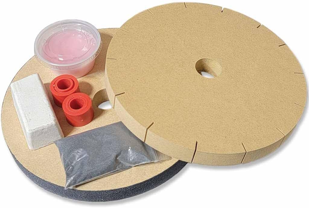 Keen Edge Professional Knife Sharpening Wheel System - Made in USA - Complete two Wheel System to fit most 6" and 8" Bench Grinders - Sharpening + Slotted Honing Wheels & Accessories Kit