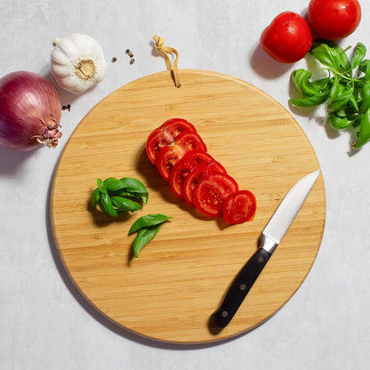 Football Shaped Bamboo Wood Cutting Board and Charcuterie Board, Great Gift for Football Fans | Football serving board for game day watch parties and tailgating. Smooth reverse side for prep. Hangs as decor between uses.