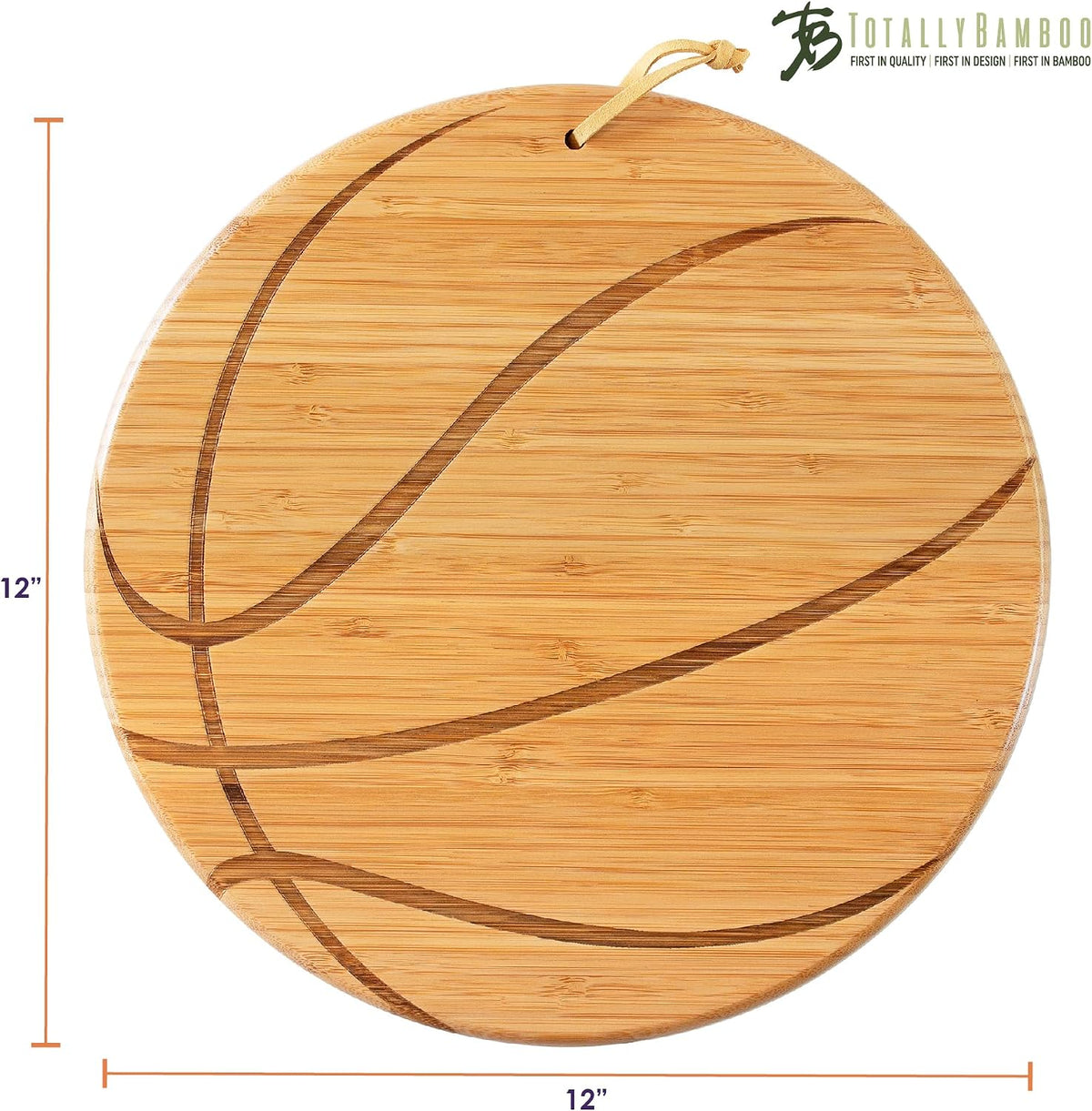 Football Shaped Bamboo Wood Cutting Board and Charcuterie Board, Great Gift for Football Fans | Football serving board for game day watch parties and tailgating. Smooth reverse side for prep. Hangs as decor between uses.