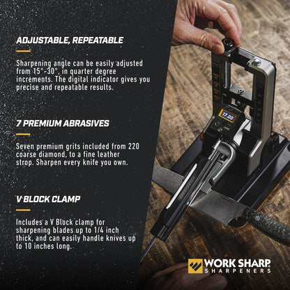 Professional Precision Adjust Knife Sharpener Kit - Complete Sharpening System for Kitchen, Pocket & Hunting Knives - Premium Angle-Guided Sharpening